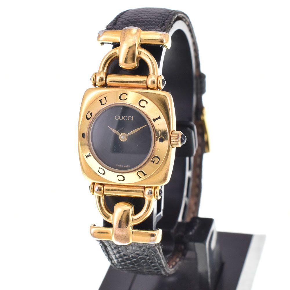 グッチ GUCCI 6300 L GP|レザー クォーツ レディース C 144228