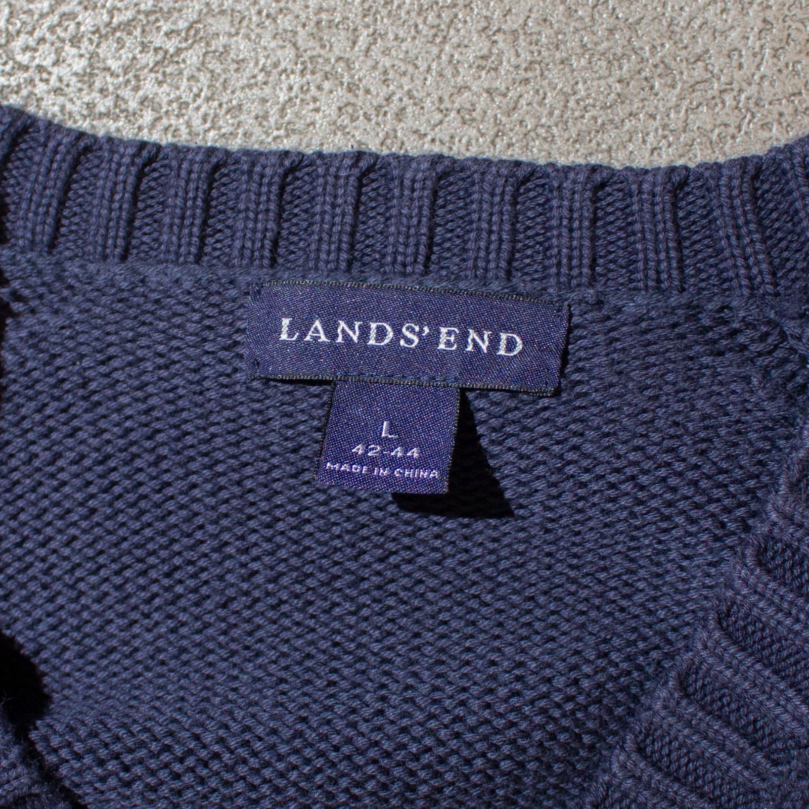Lands' End 00's Cotton V-neck Knit メンズ 古着 ランズエンド