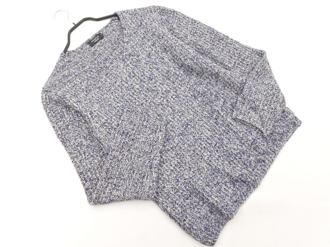 EPOCA UOMO エポカ ウォモ ウール混 Vネック ニット セーター size48/紺ｘ白  メンズ