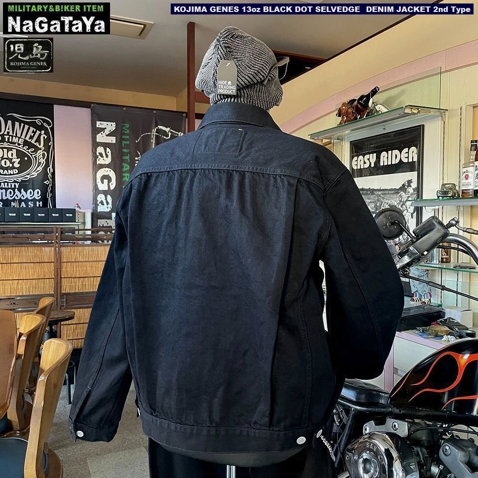 ※専用※児島ジーンズ 13ozセルビッチ 2nd デニムジャケット ブラック 児島ジーンズ KOJIMA GENES 13oz セルビッチ ブラック ドット