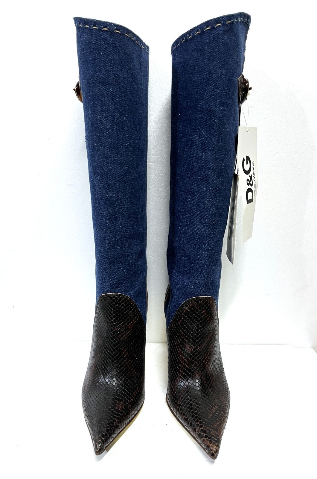 アーカイブ イタリア製 D-G DOLCE - GABBANA｜ドルチェアンドガッバーナ デニム ヒールブーツ 靴 KWY