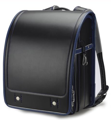 軽量 ランドセル 男の子 女の子 合皮 大容量 自動ロック 防水仕上げ schoolbag 通学 入学お祝い A 4フラットファイル対応 小学生通学鞄 Bab-RnG 58 ブラック×ブルー