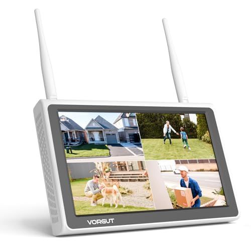 10インチ 防犯カメラ モニター｜ワイヤレス防犯カメラ対応 最大10台増設 ｜VORGUTカメラ＆EseeCloudアプリ対応機種互換｜遠隔監視｜HDD