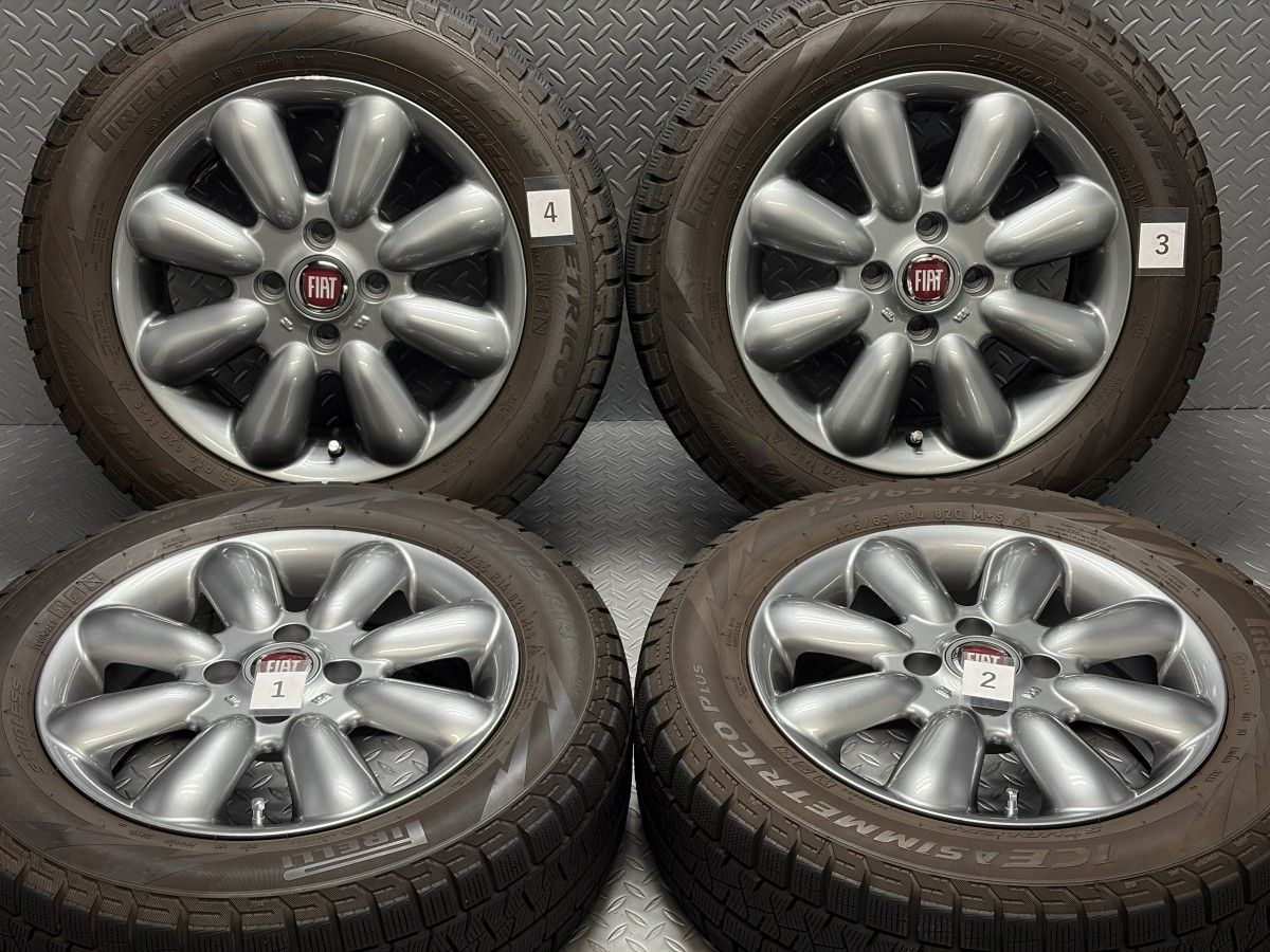 FIAT MLJ PINO 14インチ 5 J 35 4穴98 ピレリ ICE PLUS 175 65 R 14 フィアット500 PANDA パンダ