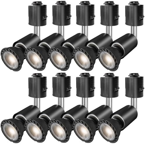 ダクトレール用スポットライト E 26口金 LED電球付き 60 W形相当 5.5 W ライティングバー用ライト ライティングバー用器具 LEDスポットライト ダクトレール用器具セット ブラック 電球色 セット