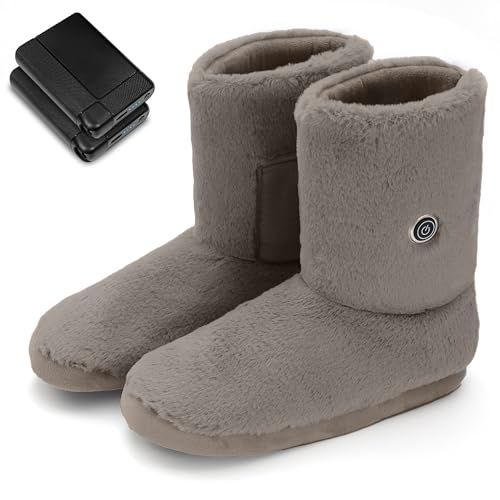 フットウォーマー コードレス 足温器 10秒で速暖 両面発熱 電池残量が一目瞭然 電気スリッパ バッテリー付き 8000 mAh 45℃～65℃ 3段階温度調節 NTC過熱保護 足先からふくらはぎまで 防寒 滑り止め 柔らかい 暖かい 洗え