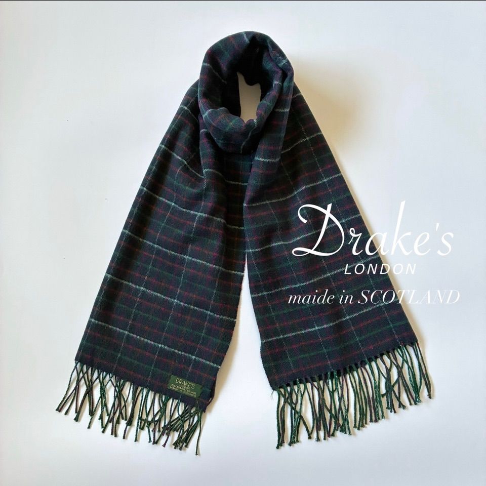 Drakes / カシミヤウール チェックマフラー スコットランド製 - メルカリ
