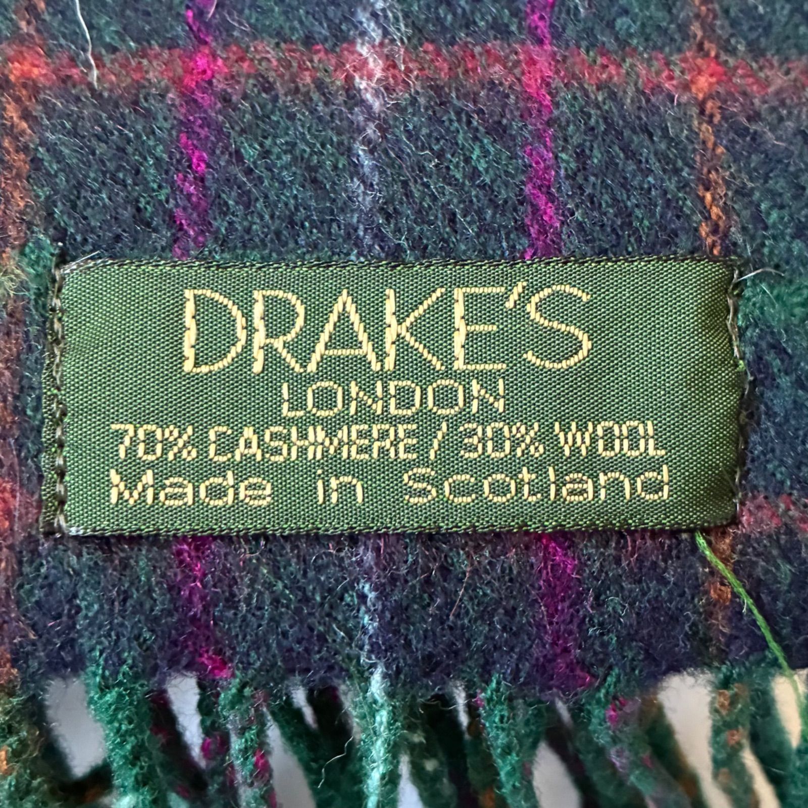 Drakes / カシミヤウール チェックマフラー スコットランド製 - メルカリ