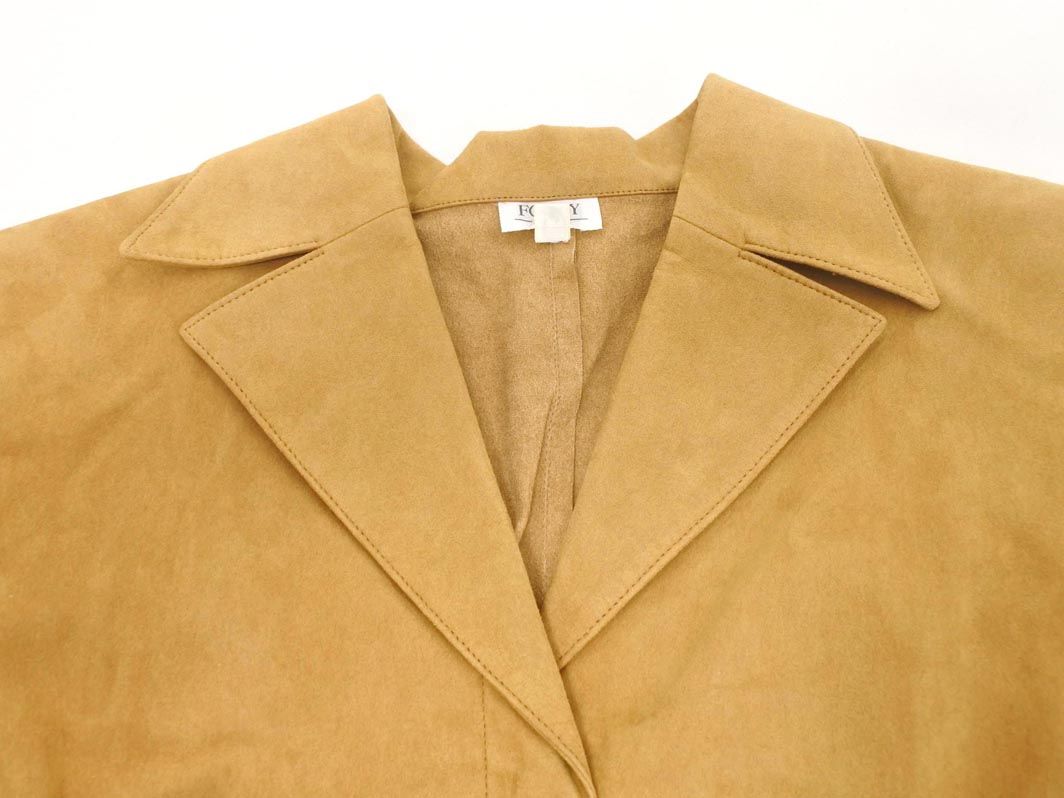 foxey フォクシー スウェード調 シャツ ワンピース size42/ベージュ