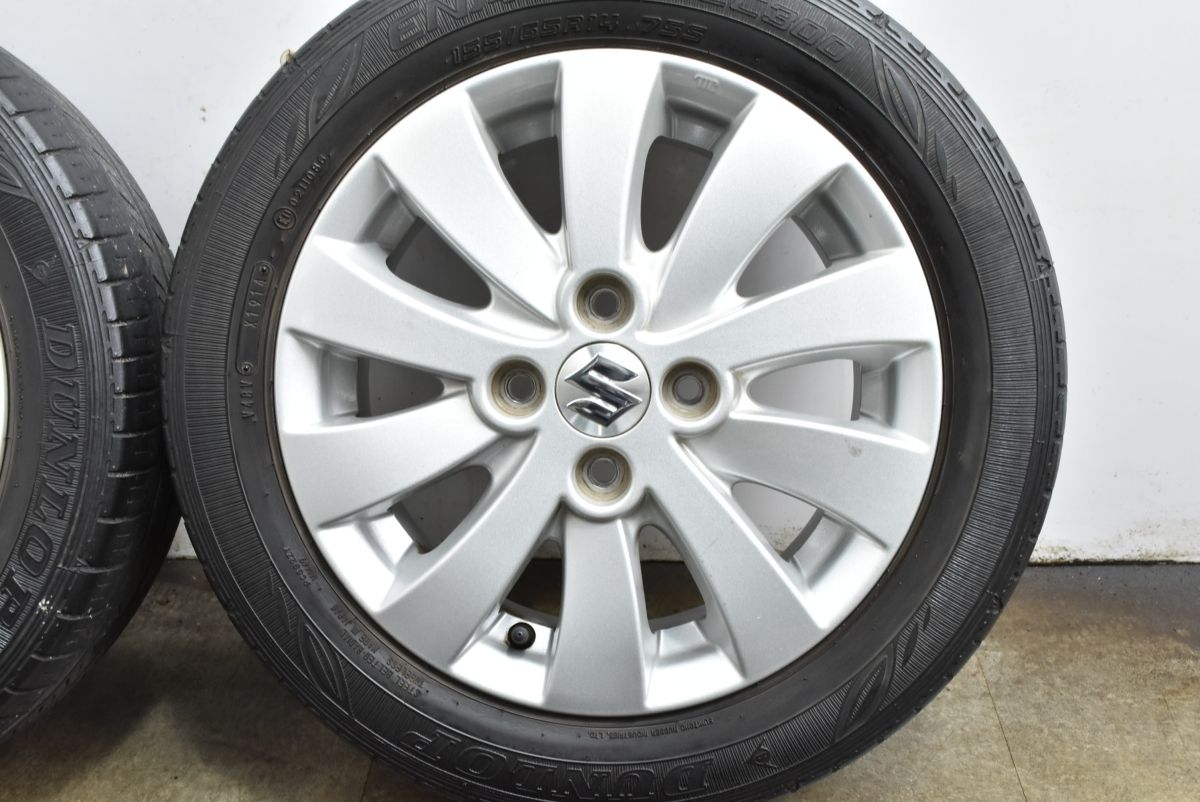  ホイールのみ可 スズキ スペーシア 14 in 4 5 J 45 PCD 100 ダンロップ エナセーブ EC 300 155 65 R ワゴンR アルト MRワゴン 14インチ タイヤ ホイールセット