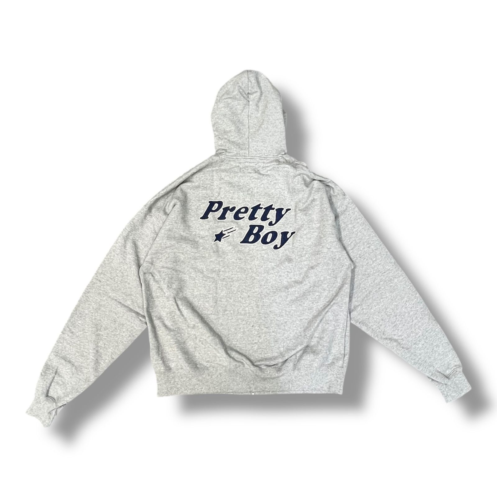 参考上代37400円 ♥品 Taiga igari PRETTY BOY Embroidery Hoodie プリティボーイエンブロイダリーフーディー ジップパーカー タイガイガリ グレー L 1001 A 1