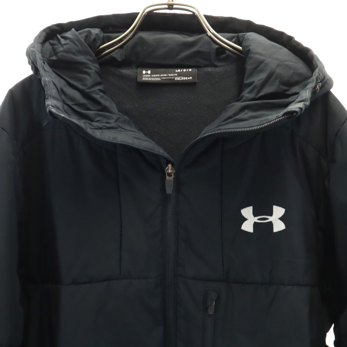 未使用 アンダーアーマー フーディ中綿ジャケット L ダウン ブラック UNDER ARMOUR アンダーアーマー フーディ 中綿ジャケット LG 割引