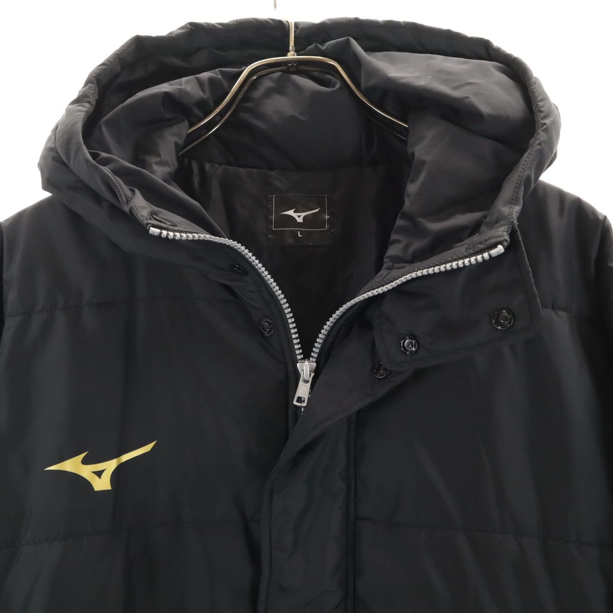 メンズ Mizuno ミズノ ベンチコート L ブラック 中綿 メンズ 古着
