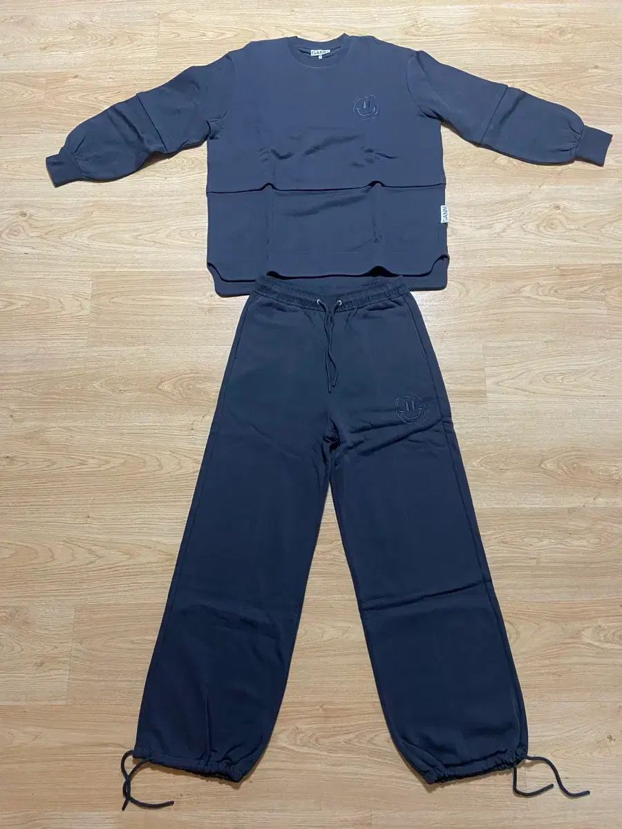 GANNI 起毛 スウェット ワイドパンツ セット グレー Sサイズ オーバーサイズ