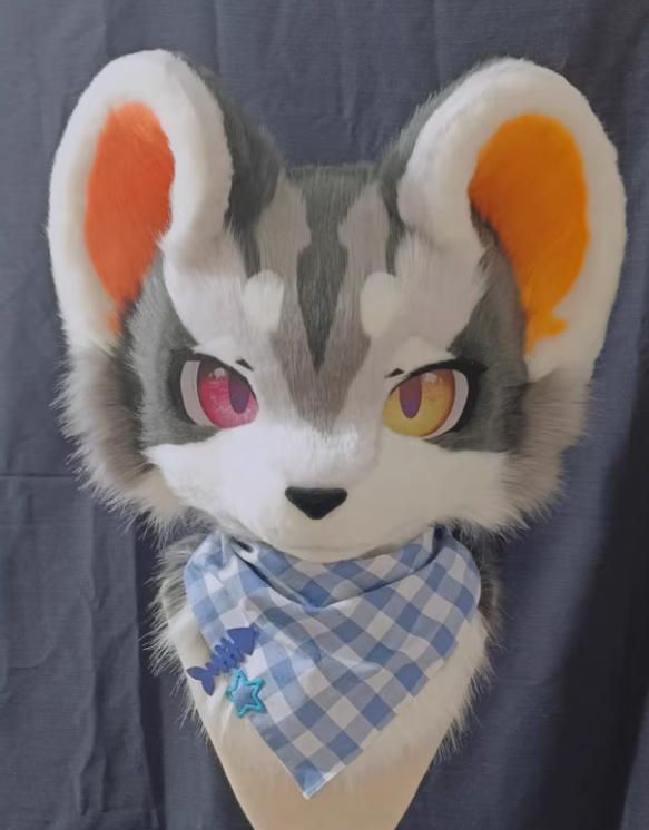 着ぐるみヘッド 虎 NO.461 グレー 全頭ヘッド ケモノ ファースーツ ぬいぐるみ コスプレ コスチューム kigurumi 一点物