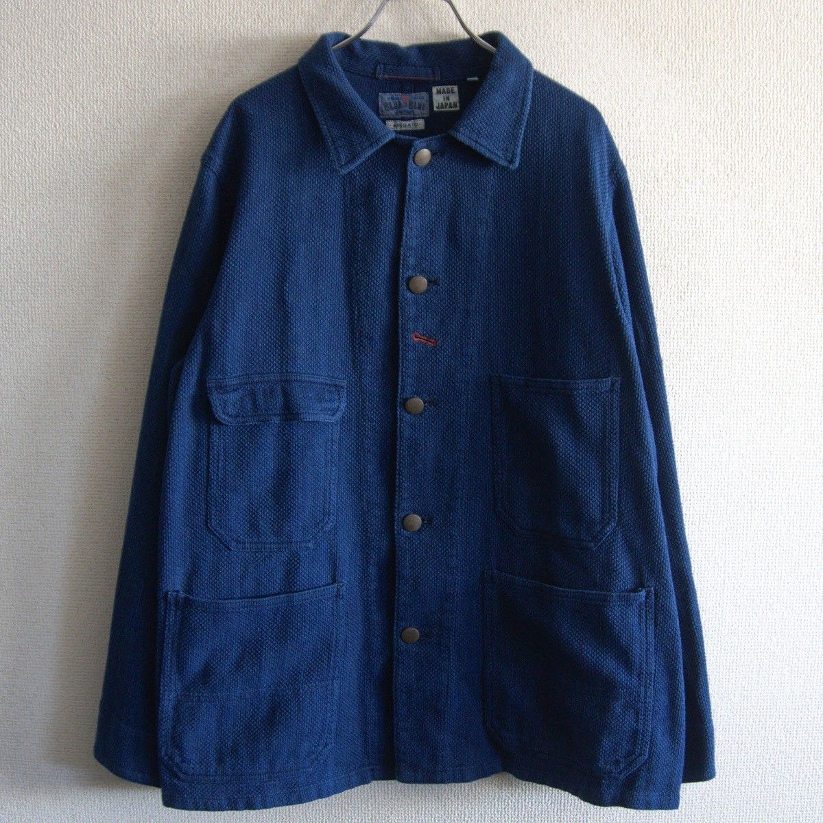 美品】 BLUE BLUE JAPAN 【刺し子 カバーオール ジャケット】2 ブルー