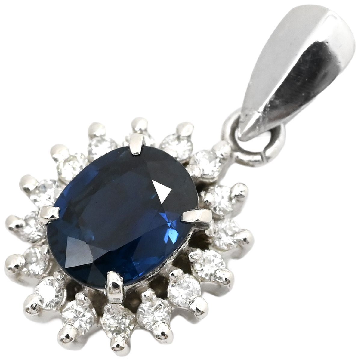 ペンダントトップ ブルーサファイア 0.7ct ダイヤモンド プラチナ