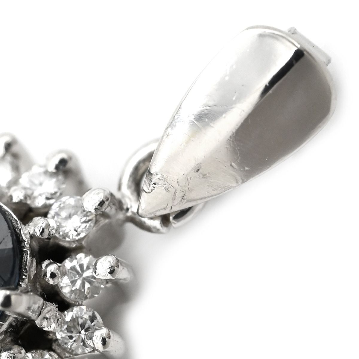 ペンダントトップ ブルーサファイア 0.7ct ダイヤモンド プラチナ