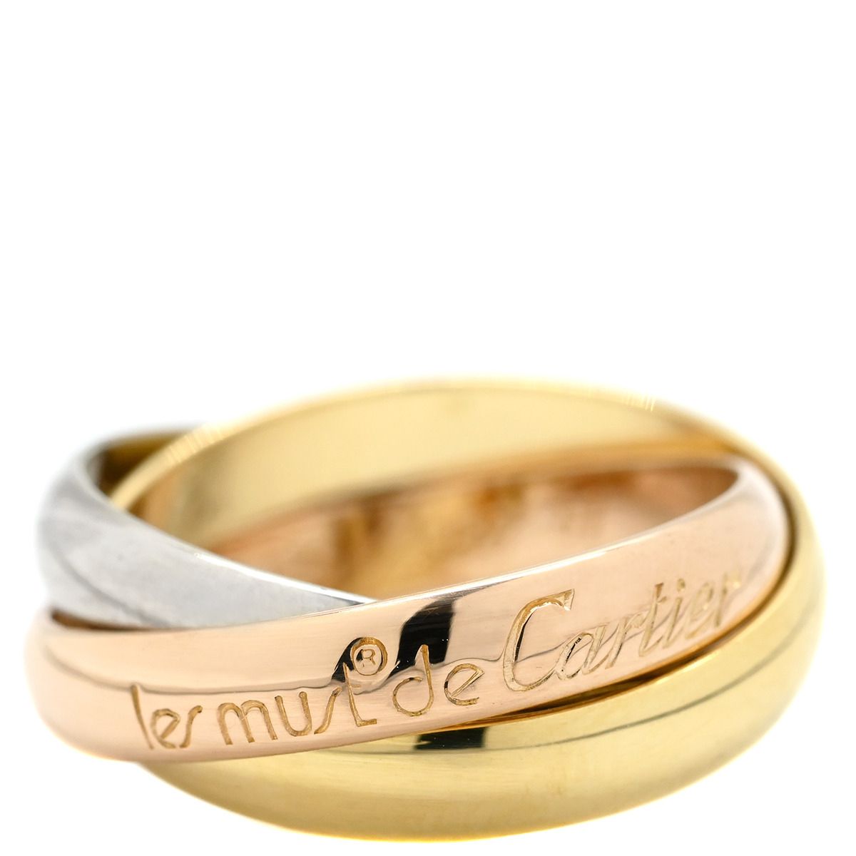 カルティエ Cartier リング 指輪 トリニティ ホワイトゴールド イエローゴールド ピンクゴールド 51 JP 11 K 18 YG PG WG Au 750 18金 3重 3連 3 11号