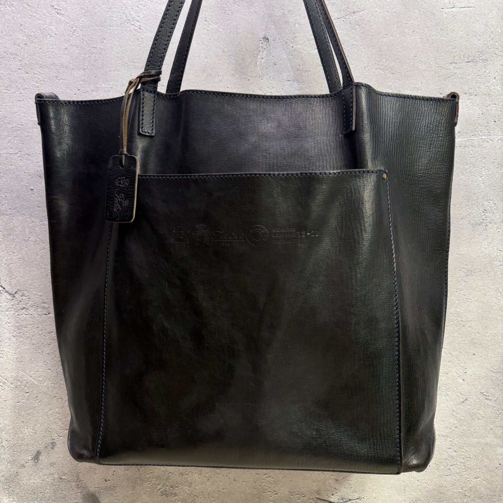 ✨Felisi 13-38 レザートート ブラック オールレザー 大容量 A4可 使用