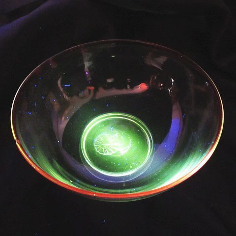 当時物 ウランガラス ウラン硝子 赤縁 デザートボウル 3点セット 明治～大正時代 アンティーク ヴィンテージ 保管品 E 452 Z