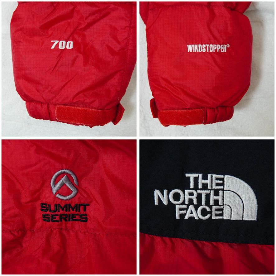 ノースフェイス THE NORTH FACE ダウンジャケット M ブラック×レッド