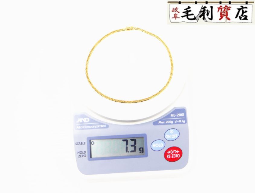 K 18 キヘイ 喜平 アンクレット 6面ダブル 7 3ｇ 6メンダブル18金 イエローゴールド 750 YG ジュエリー
