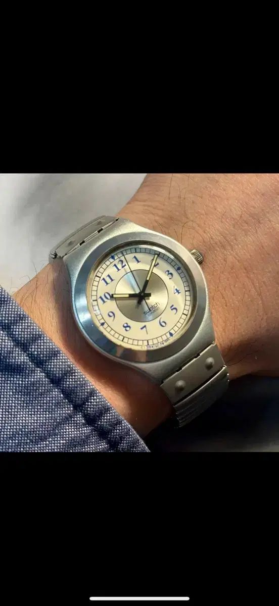 95年版 ヴィンテージ SWATCH スウォッチ アイロニー エクスパンション ストラップ シルバー