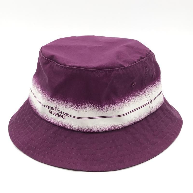 SUPREME × Stone Island Stripe Crusher バケットハット M L パープル シュプリーム ストーンアイランド 10