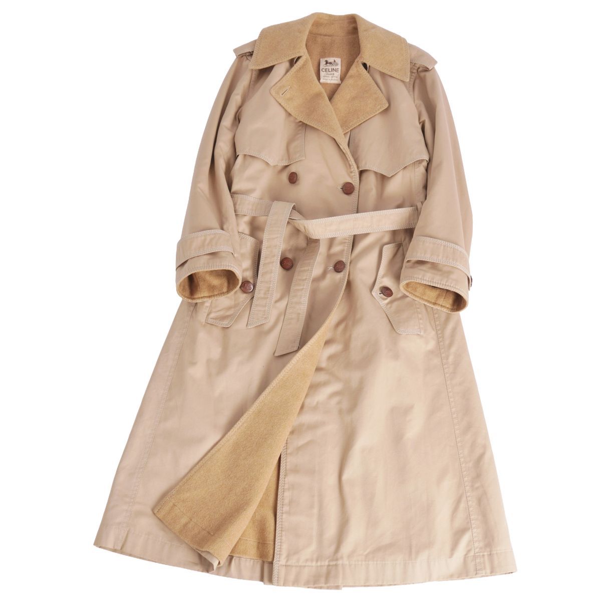 VINTAGE /CELINE /トレンチコート /SIZE:36 /フランス製 美品 Vintage セリーヌ CELINE コート トレンチコート コットン - メルカリ