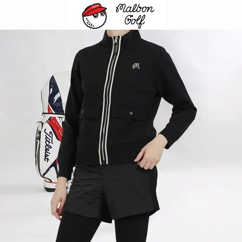 マルボン Malbon ゴルフウェア セーター メンズ軽量ジップアップジャケット マルボンゴルフ ツーポケット ショップ ウール ジップアップ WIDE