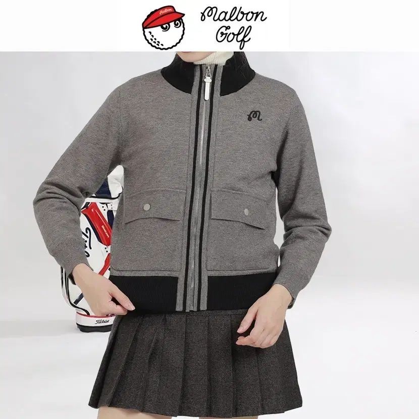 マルボンゴルフ ツーポケット ショップ ウール ジップアップ WIDE