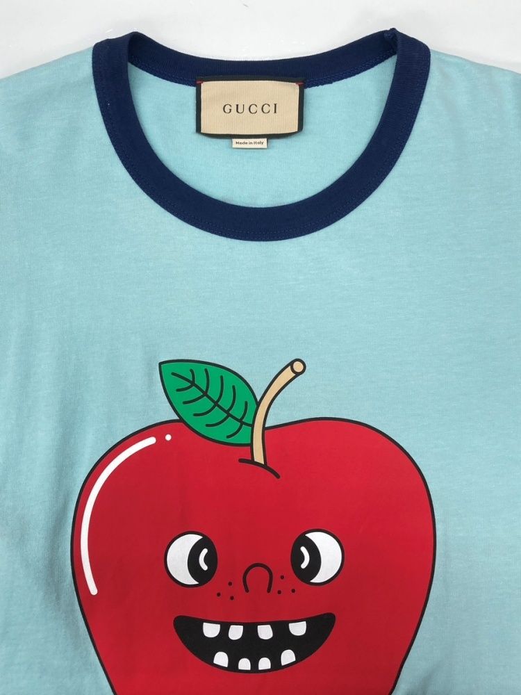 グッチ リンゴ Tシャツ 国内発☆GUCCI】ロゴ りんご クルーネック 半袖 Tシャツ (GUCCI/T