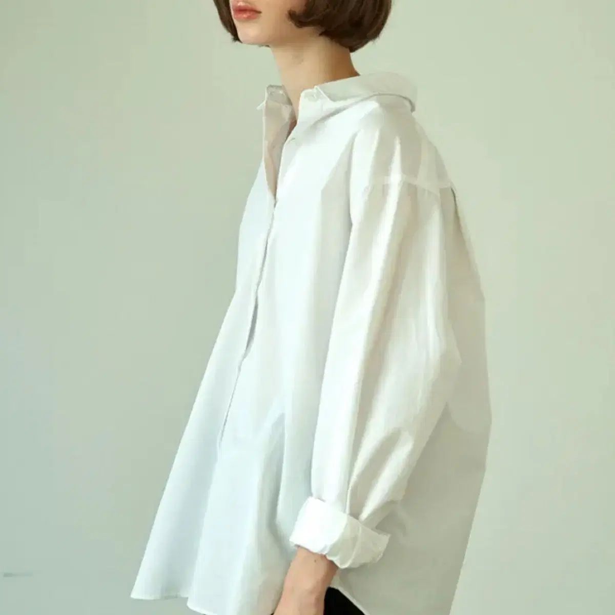 ラゴ ルーズフィット シャツ 白 white loose fit shint