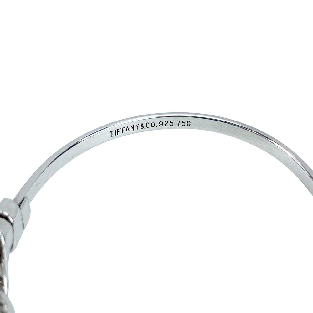 ティファニー ラブノット フック&アイ バングル シルバー 18K ブレスレット ティファニー □美品□ ラブノット フック&アイ バングル ブレスレット