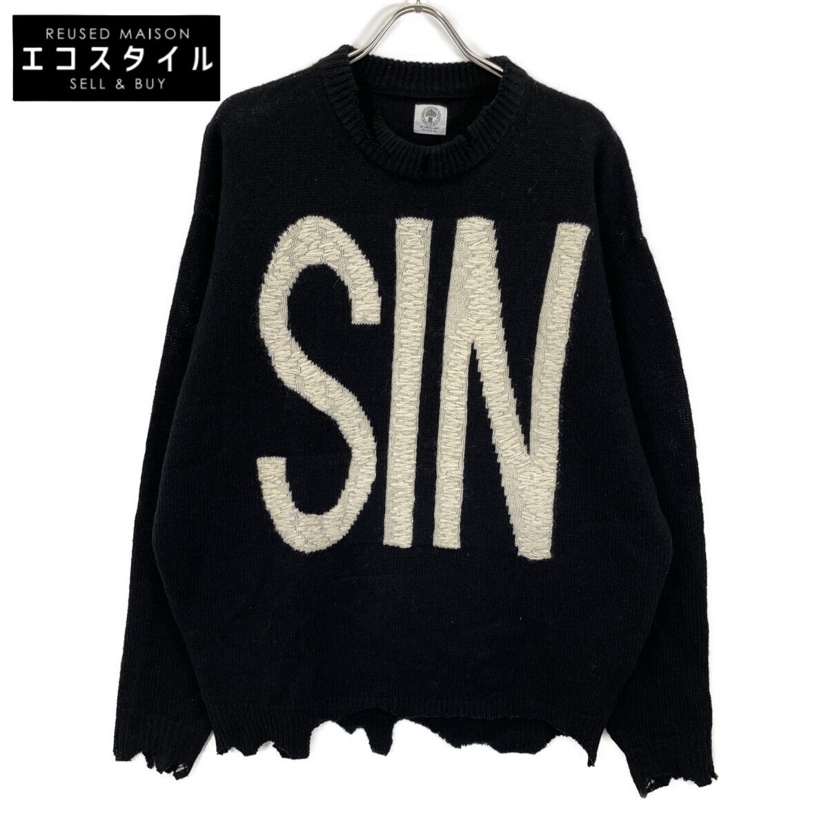 SAINT MICHAEL セントマイケル SM-A21-0000-039 ﾌﾞﾗｯｸ ﾀﾞﾒｰｼﾞ加工 SIN 