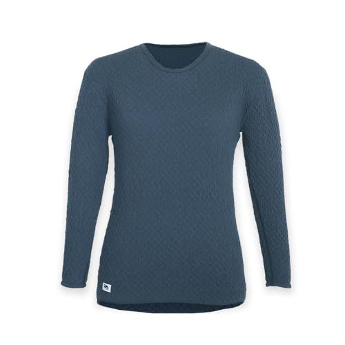 ひだまり 婦人用 長袖 丸首 インナー チョモランマ サピウム 3重袖シリーズ ネービー po