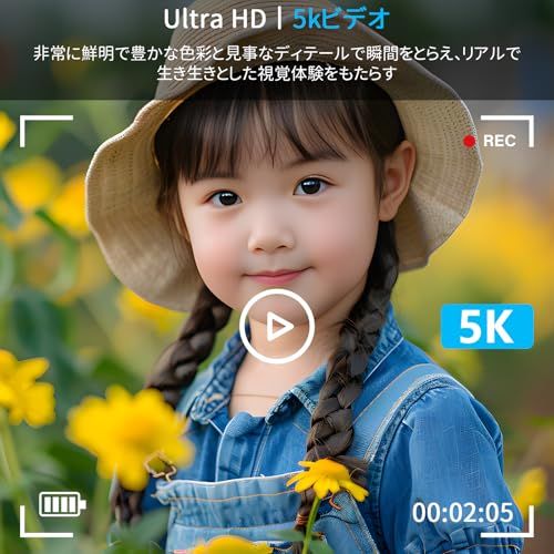  5 K デジカメ 7200万画素 デジタルカメラ AFオートフォーカス 2 8 インチスクリーン 16 倍デジタルズーム 定時撮影 内蔵フラッシュ 自撮り マイクロSDカード付き コンパクト VLOG 向け 軽量 携帯便利 旅行 カメラpo コンパクトデジタルカメラ デジタルカメラ