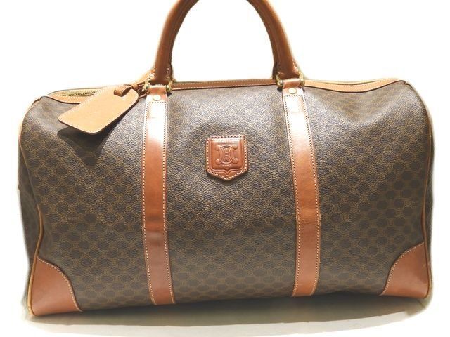 CELINE セリーヌ ボストンバッグ ◇ ブラウン マカダム柄 ヴィンテージ
