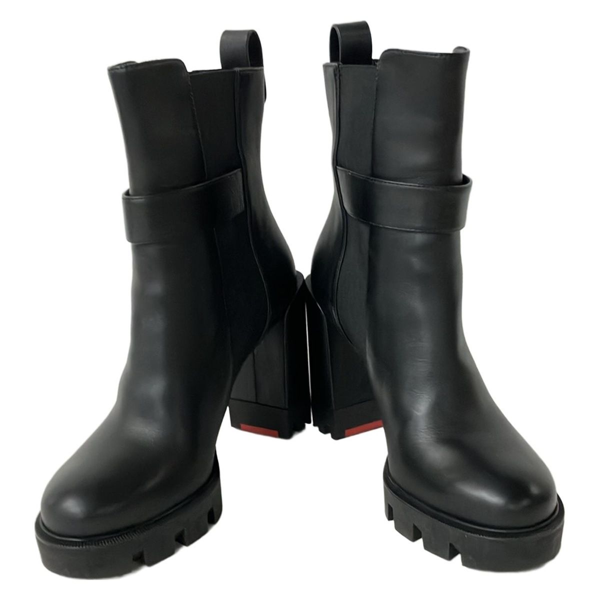 クリスチャンルブタン ショートブーツ 36 レディース - 黒 サイドゴア レザー