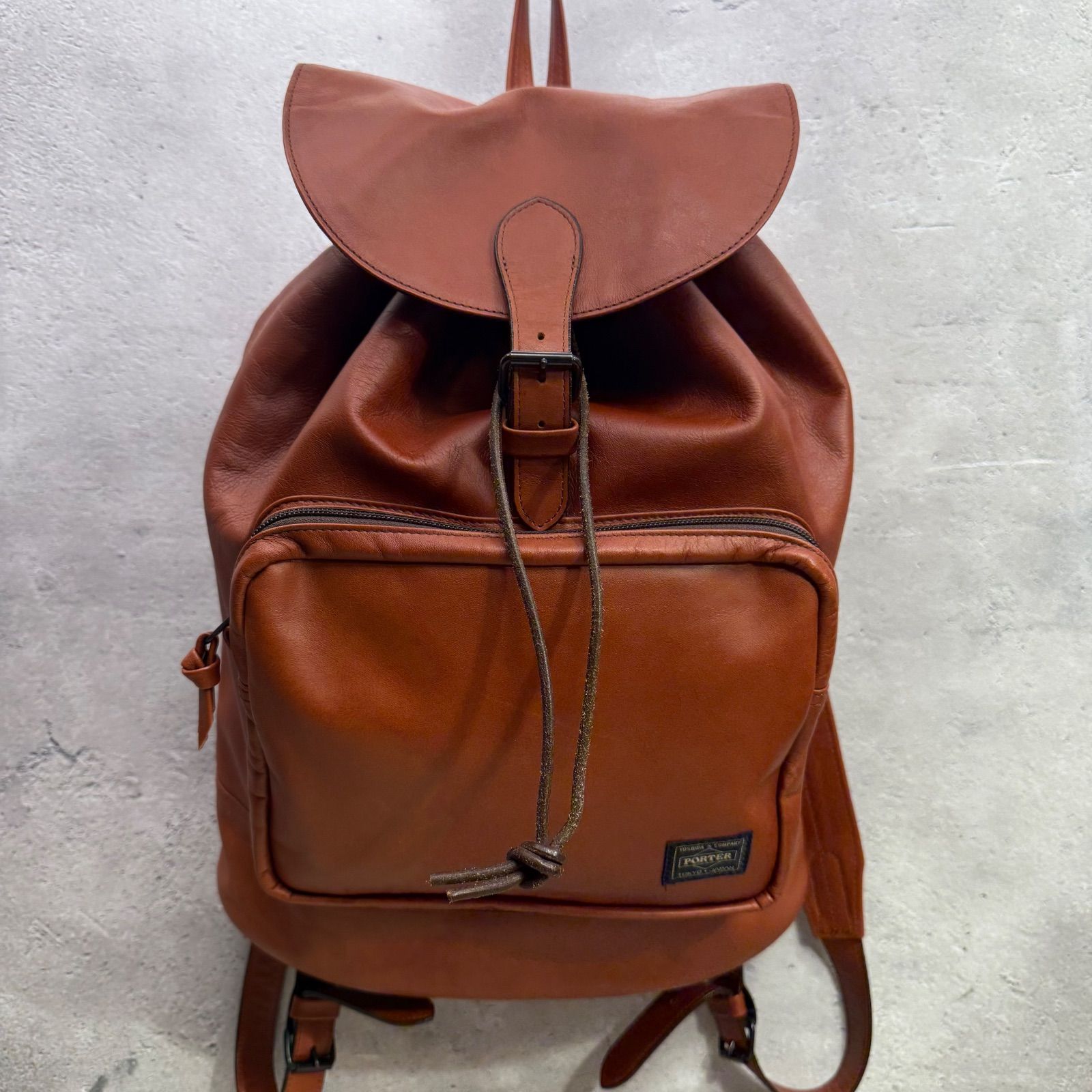 ✨PORTER CORTINA コルティナ レザーリュック 39×33×12 赤茶 ブラウン