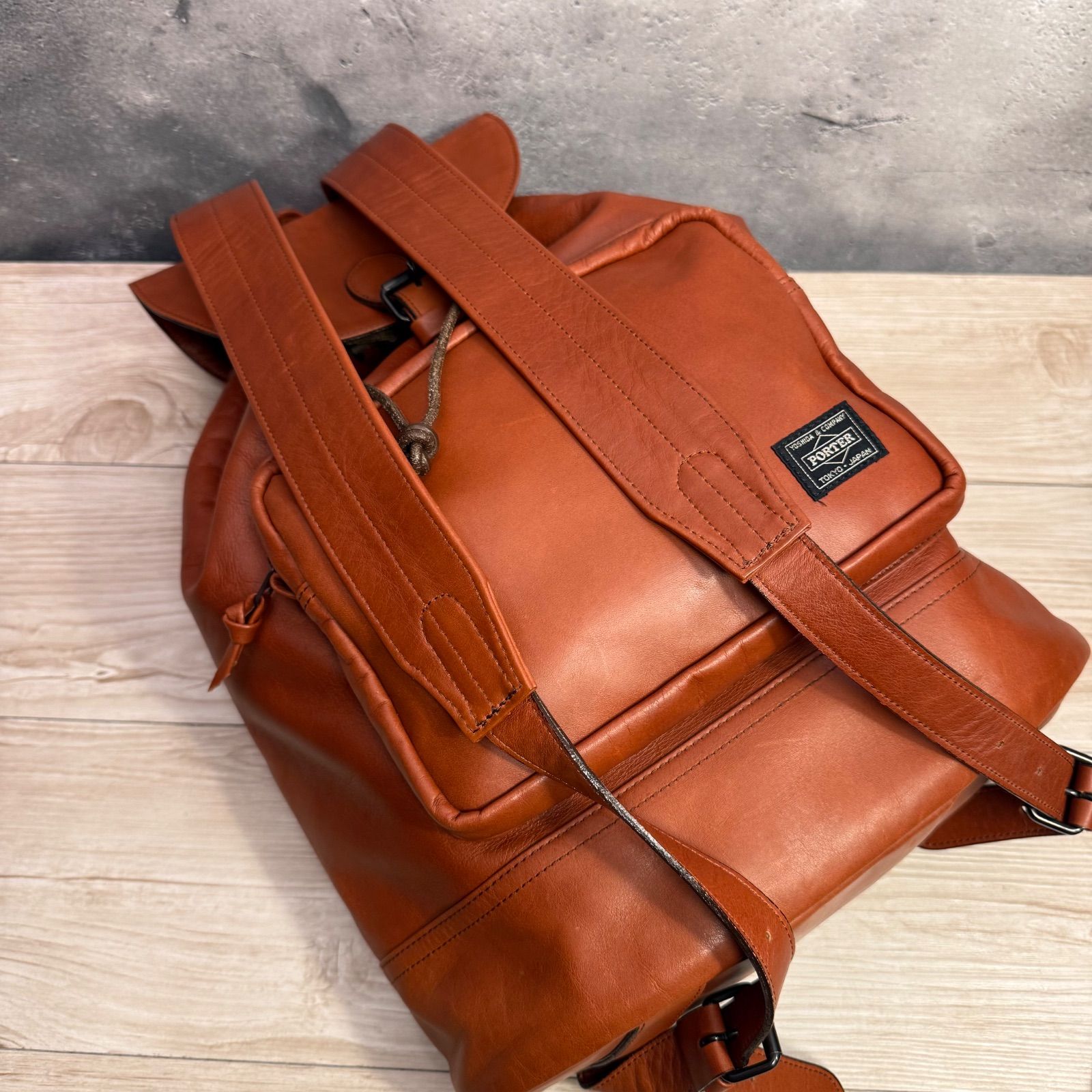 ✨PORTER CORTINA コルティナ レザーリュック 39×33×12 赤茶 ブラウン