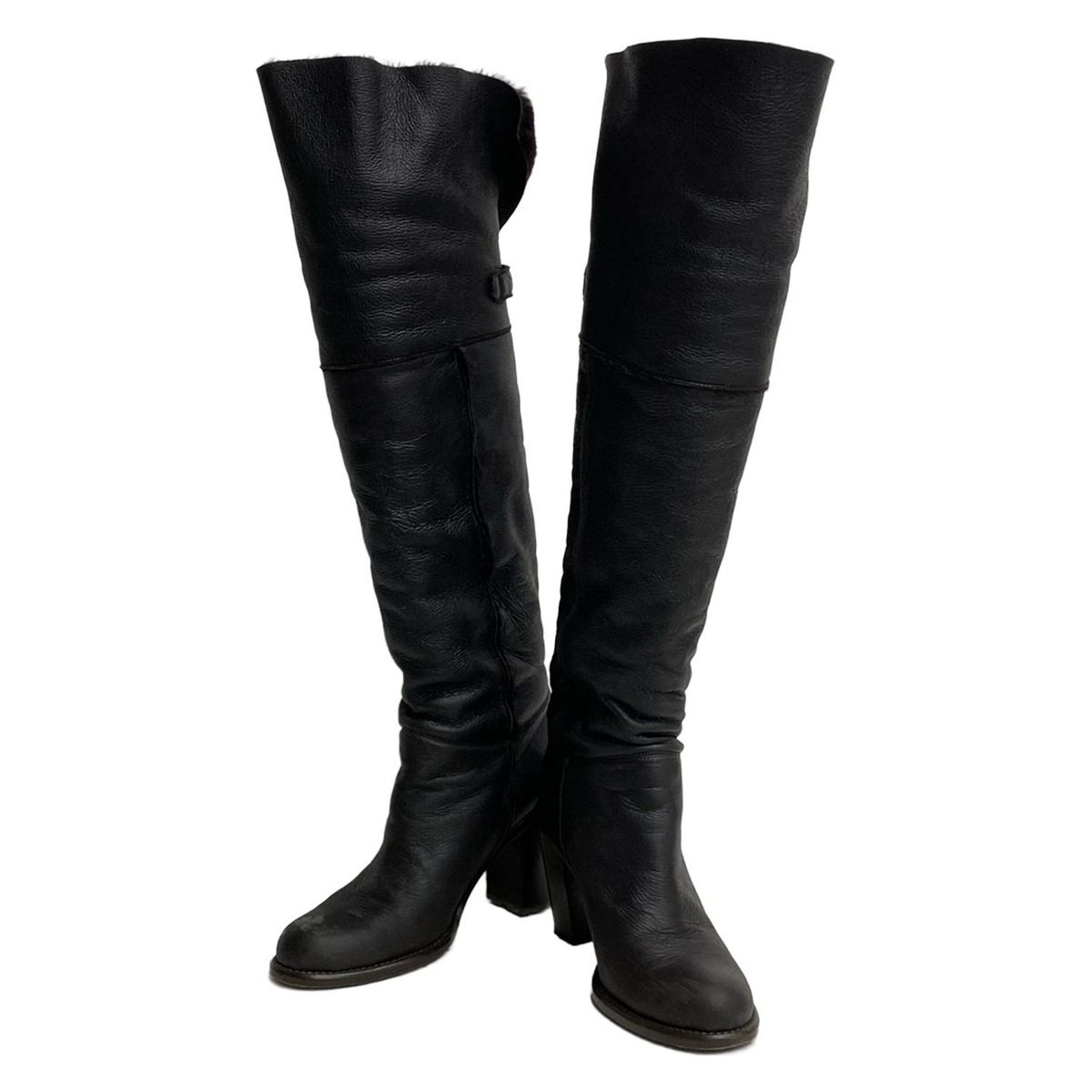 PELLICO ペリーコ ロングブーツ 38 1 2 レディース - ダークブラウン レザー