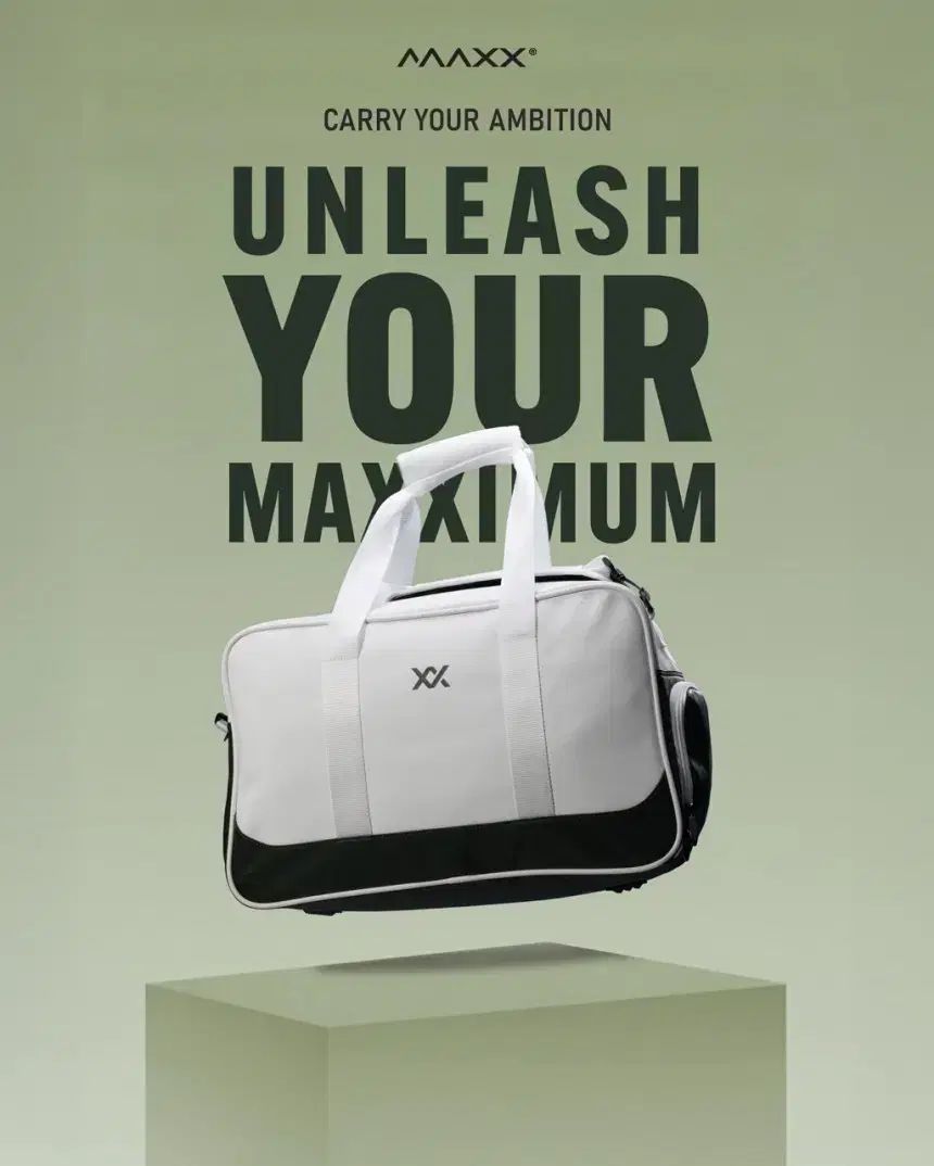 MAXX スポーツ ボストンバッグ 白 黒 バドミントン マックス