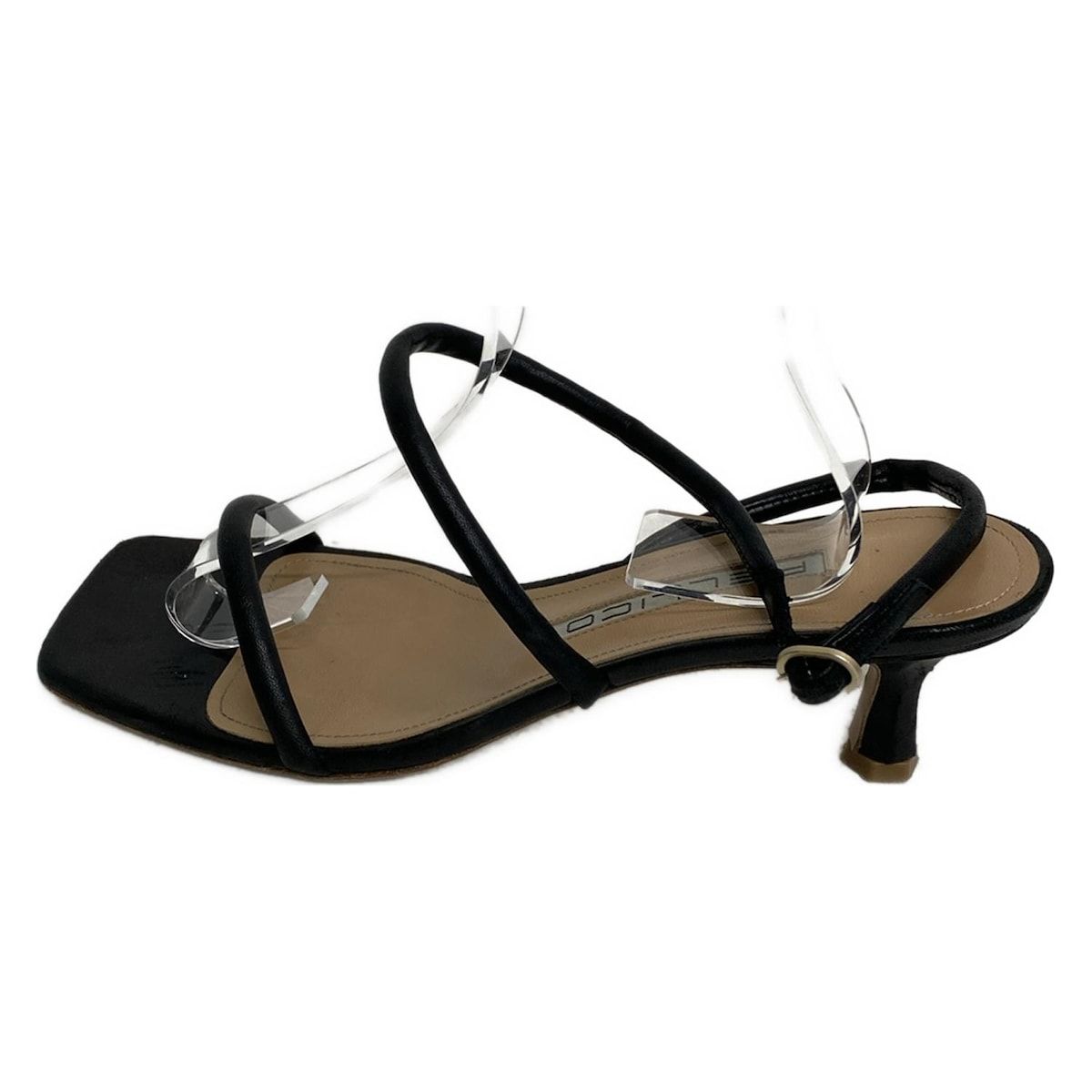 美品　PELLICO（ペリーコ） カッティング　レザーサンダル 黒　36 美品 PELLICO（ペリーコ） カッティング レザーサンダル 黒 36