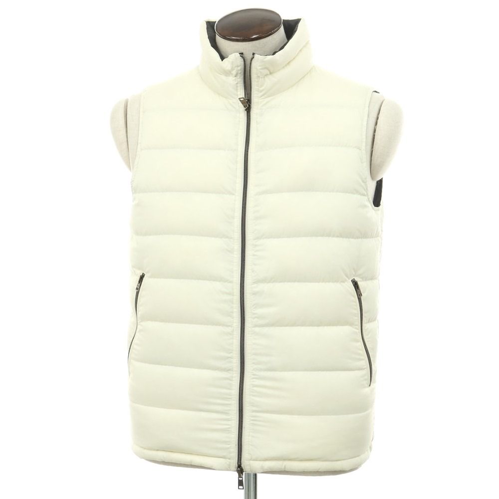 15019ヘルノ 50 LL ダウンベスト ライナーベスト メンズ ナイロン 白 ヘルノ Herno 小売業者 リバーシブル ナイロン ダウンベスト ブラックx
