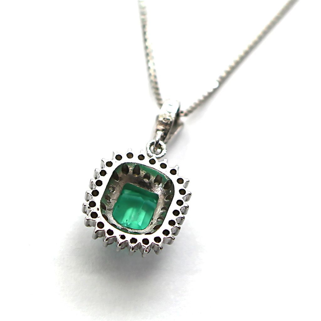 ネックレス Pt850 エメラルド 0.51ct ダイヤモンド 0..25ct