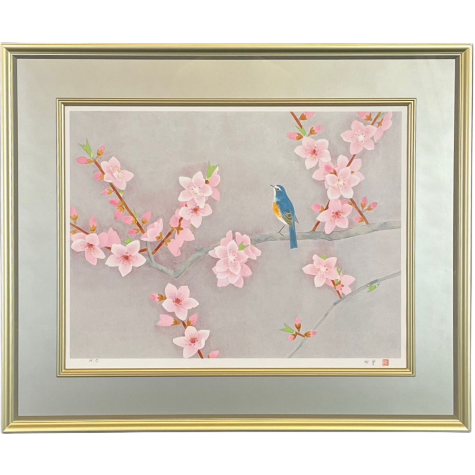 上村松篁 芳春 大判リトグラフ 12号 共シール HC版 文化勲章 文化功労者 日本芸術院会員 花鳥画巨匠