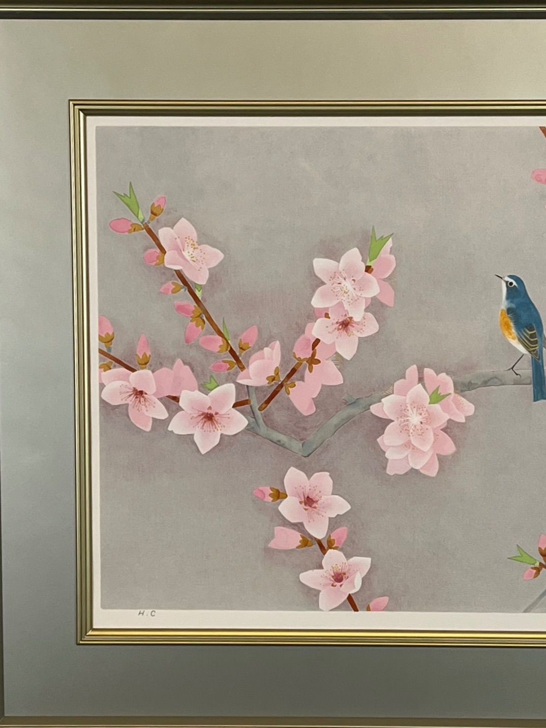 美品 上村松篁「春野」リトグラフ 直筆サイン・印章入 保証書有 花鳥画 上村松園 上村松篁「芳春」大判リトグラフ 12号 共シール HC版 文化勲章 文化
