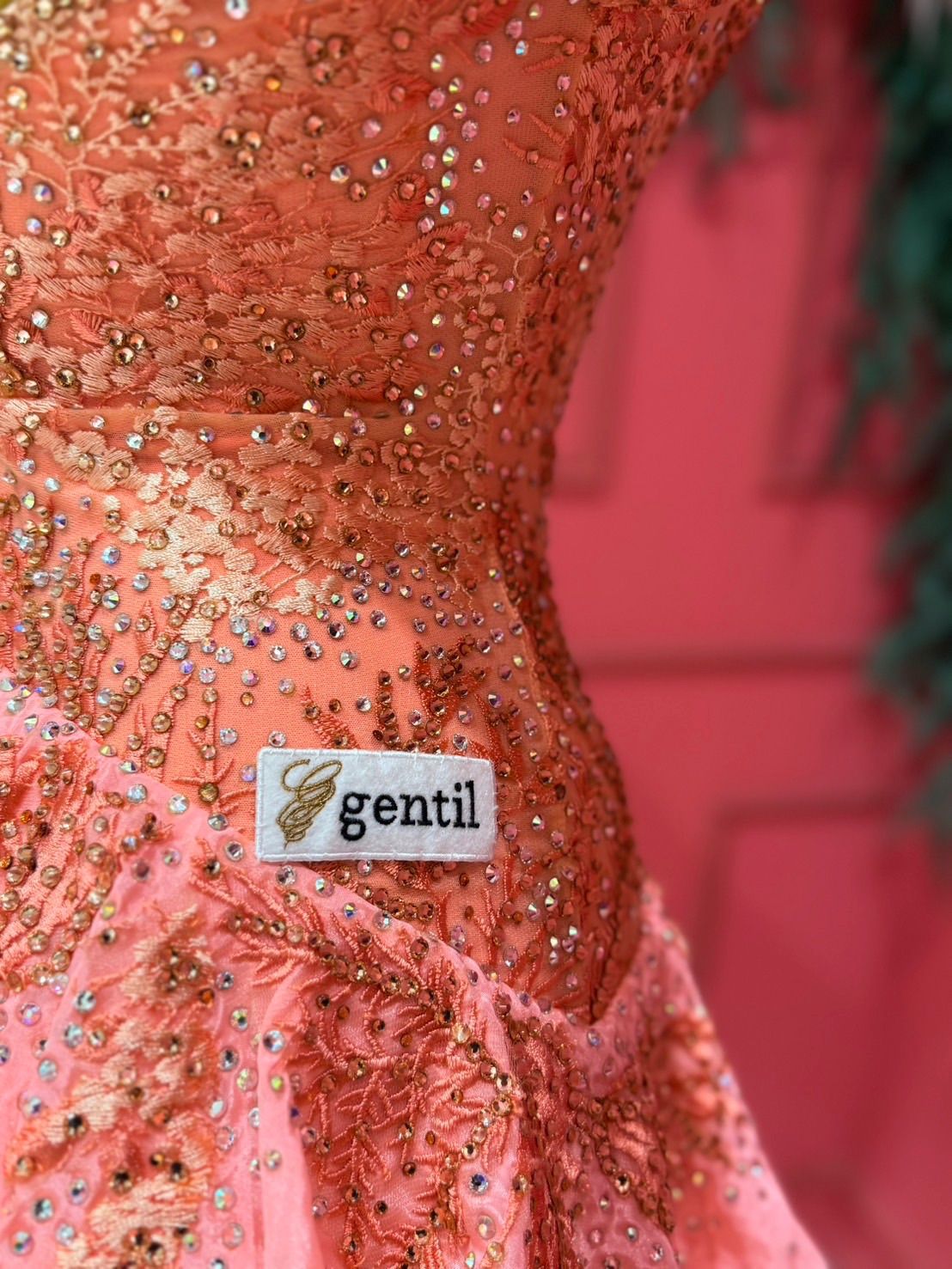  社交ダンス gentil ジャンティ サーモンピンク サイズS ドレス ドレス ダンス衣装 社交ダンス